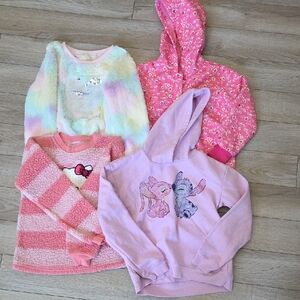 btween Girls Plush Hoodies & Sweatshirts in Pink, Lavender, Pastel Rainbow 8 10